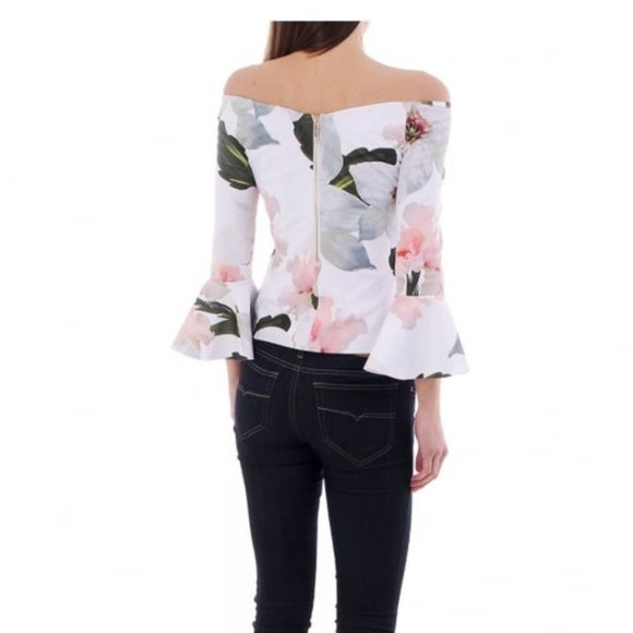 TED BAKER Bloom Bell Sleeved Top Size 6 - Picture 4 of 13
